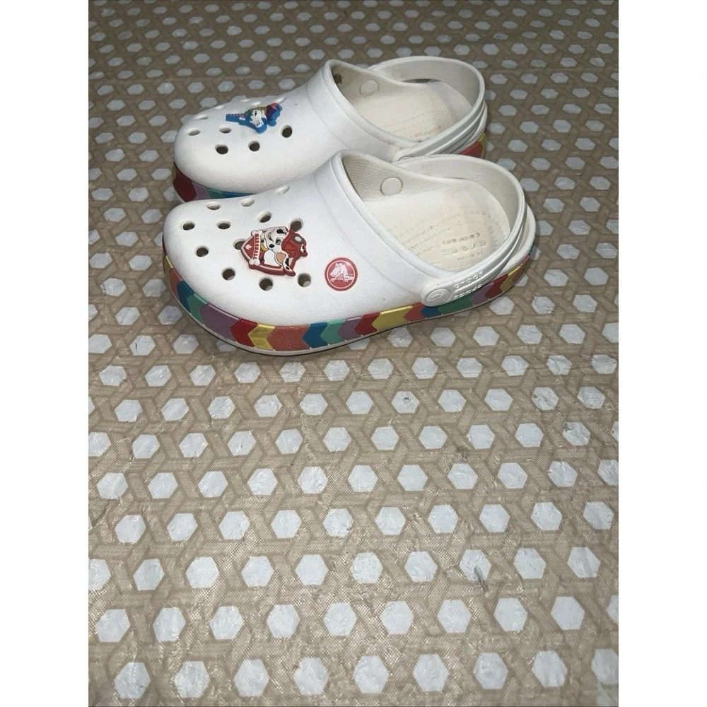 Toddler Crocband Arrow Band Clog  White Size C12